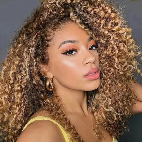 Intime Ombre Honey Blonde Brown Layered Bob Water Wave Lace Front Wig (1)