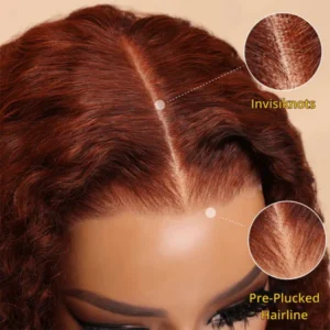 Intime Ready and Go Reddish Brown Curly 5x5 Closure 13x4 Frontal Wig 250% Density