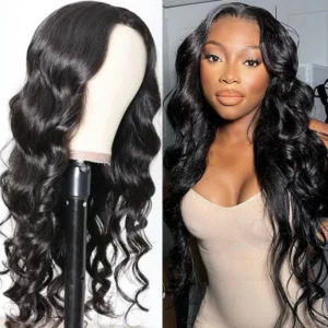 Intime Realistic Body Wave Human Hair Wigs with 4x4 Hand-Tied Lace Part