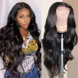 Intime Realistic Body Wave Human Hair Wigs with 4x4 Hand-Tied Lace Part