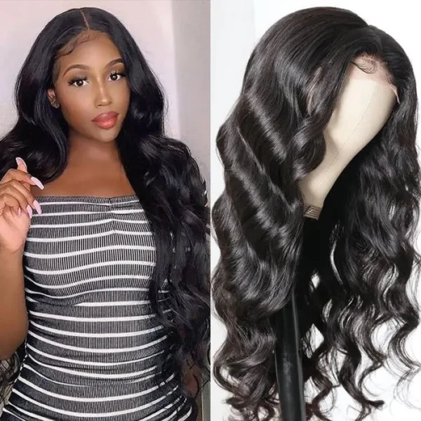 Intime Realistic Body Wave Human Hair Wigs with 4x4 Hand Tied Lace Part (4)