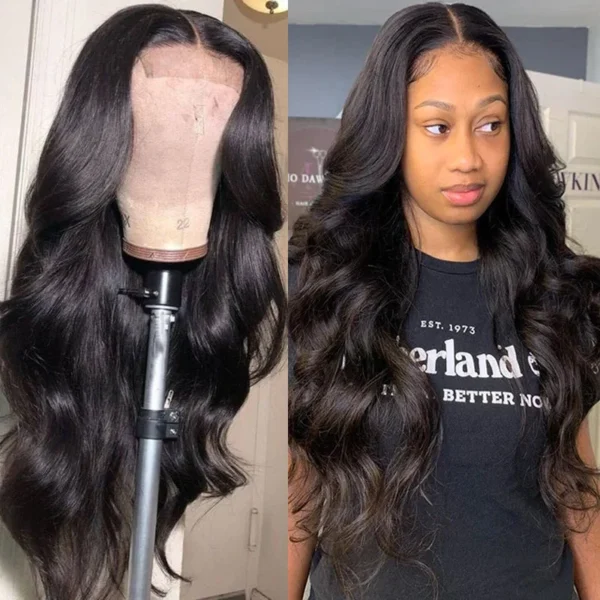 Intime Realistic Body Wave Human Hair Wigs with 4x4 Hand Tied Lace Part (5)