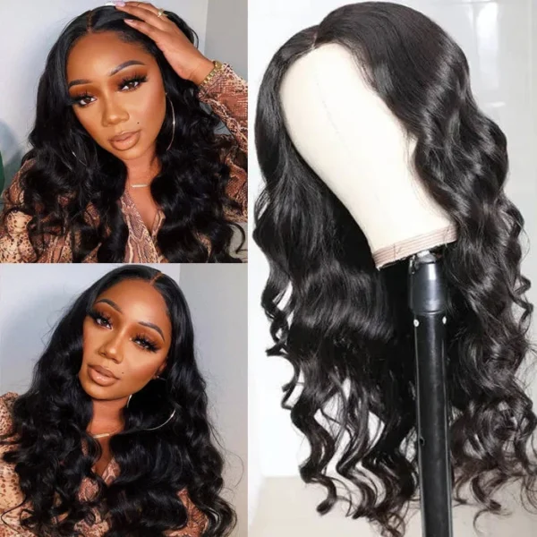 Intime Realistic Body Wave Human Hair Wigs with 4x4 Hand Tied Lace Part (6)