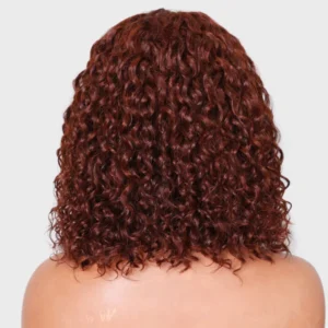 Intime Reddish Brown Water Wave 4x4 Pre-Cut Lace Closure Bob Wig