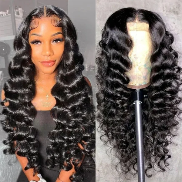 Intime Thick Loose Wave Human Hair Wig 13x4 Lace Front Pre Plucked (1)