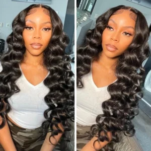 Intime Thick Loose Wave Human Hair Wig 13x4 Lace Front Pre Plucked