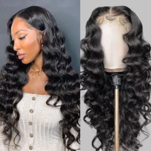 Intime Thick Loose Wave Human Hair Wig 13x4 Lace Front Pre Plucked