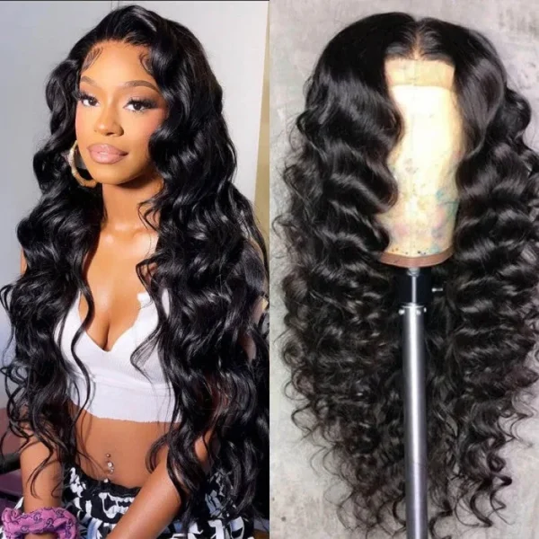 Intime Thick Loose Wave Human Hair Wig 13x4 Lace Front Pre Plucked (4)