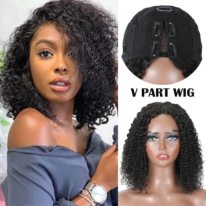 Intime Water Wave Glueless V Part Bob Wig No Leave Out Beginner Friendly Human Hair (1)