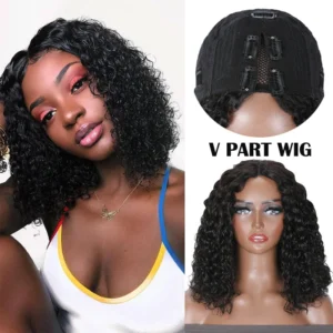 Intime Water Wave Glueless V Part Bob Wig No Leave Out Beginner Friendly Human Hair