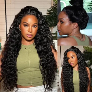 Intime Water Wave Pre-Cut Lace Glueless Wig Grab and Go Human Hair