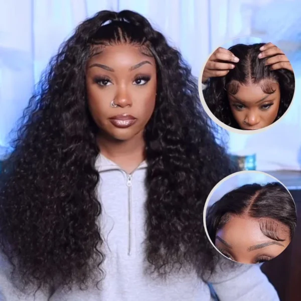 Intime Water Wave Pre Cut Lace Glueless Wig Grab and Go Human Hair (3)