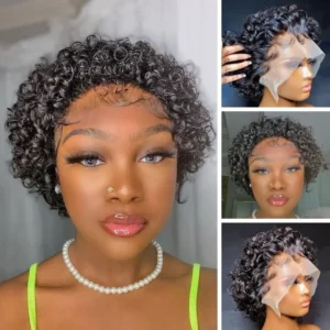 Intime Water Wave Short Pixie Cut Virgin Human Hair Wig