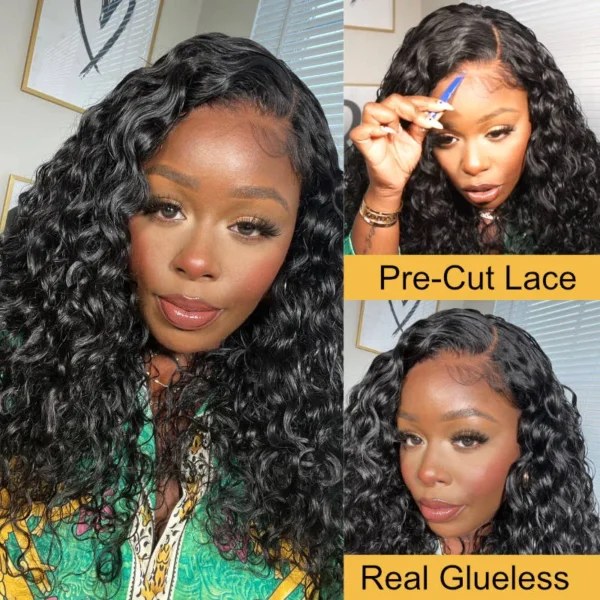 Intime Water Wave Wet and Wavy Transparent Lace Front Glueless Pre Cut Wig (5)