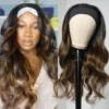 Intime Wear and Go Body Wave Headband Wigs Mix Brown Highlight Glueless Human Hair (1)