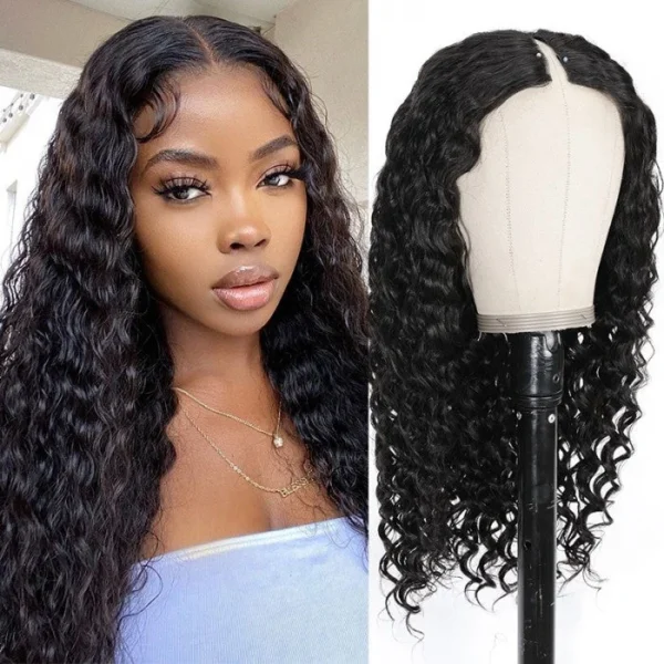 Intime Wet and Wavy Deep Wave V Part Human Hair Wigs (1)