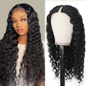 Intime Wet and Wavy Deep Wave V Part Human Hair Wigs