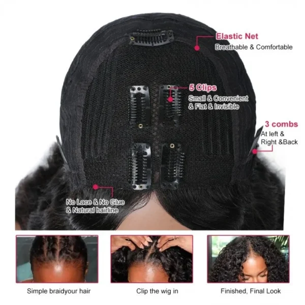 Intime Wet and Wavy Deep Wave V Part Human Hair Wigs (5)