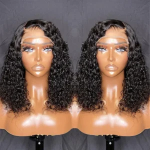 Intime Wet and Wavy Short Bob Water Wave 5x5 HD Lace Closure Human Hair Wig