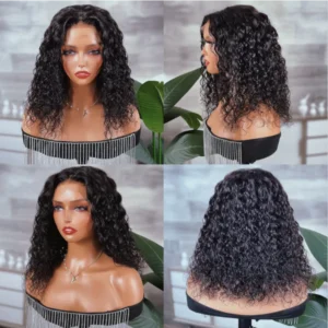 Intime Wet and Wavy Short Bob Water Wave 5x5 HD Lace Closure Human Hair Wig