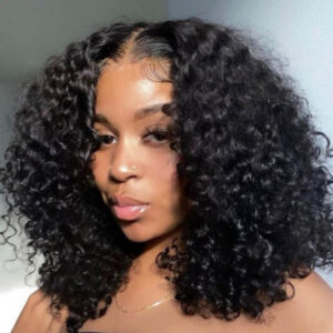 Intime Short Curly Afro HD 5x5 13x4 Glueless Wig Bouncy Curls 250% Density Human Hair