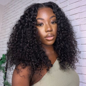 Intime Short Curly Afro HD 5x5 13x4 Glueless Wig Bouncy Curls 250% Density Human Hair