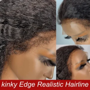 Intime Kinky Straight Human Hair Lace Front Wig with Baby Hair