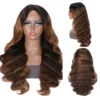 Ombre Balayage Highlight Color V Part Body Wave Wigs (3)