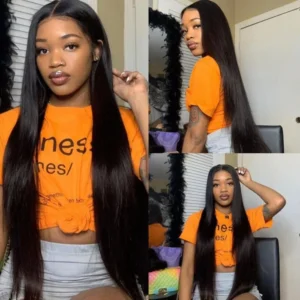 Intime Beginner Friendly Straight V Part No Glue Lace Wig Human Hair No Leave Out