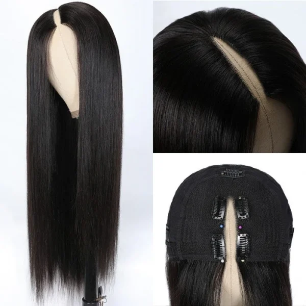 V part long hair straight wig (5)