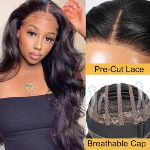 Intime Transparent Lace Human Hair Wig Pre-Cut Body Wave Tangle-Free