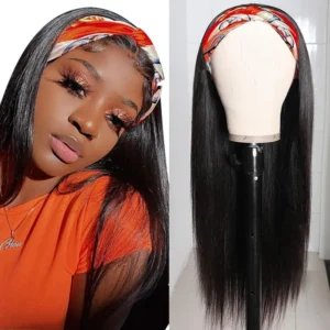 Intime Glueless Headband Wig Natural Hairline Long Straight Human Hair No Glue No Sew In