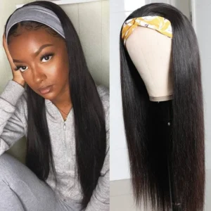 Intime Glueless Headband Wig Natural Hairline Long Straight Human Hair No Glue No Sew In