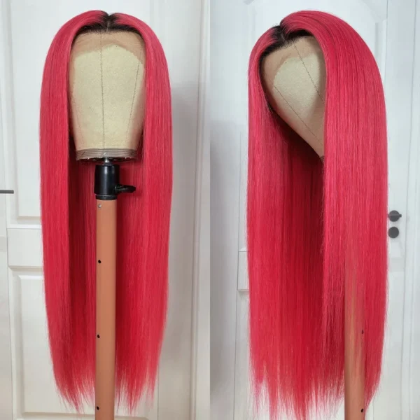 pink color 13x4 lace frontal wig (3)