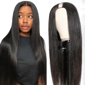 Intime Silky Straight U Part Human Hair Glueless Wigs