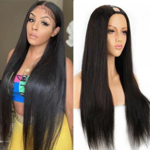 Intime Silky Straight U Part Human Hair Glueless Wigs