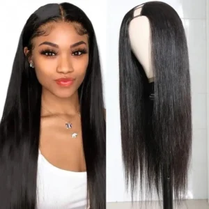 Intime Silky Straight U Part Human Hair Glueless Wigs