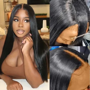 Intime Silky Straight U Part Human Hair Glueless Wigs