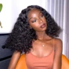 Intime Curly Short Bob Wig Lace Front Human Hair 180% Density (6)