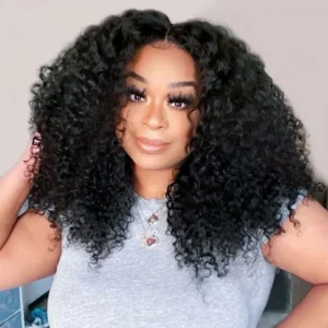 Intime Deep Parting Curly 6x6 Lace Closure Human Hair Wig