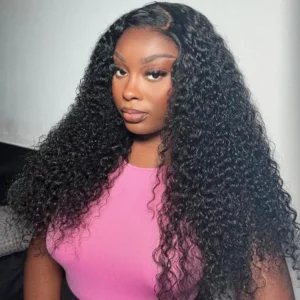 Intime Deep Parting Curly 6x6 Lace Closure Human Hair Wig